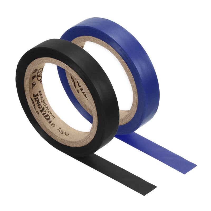 PATIKIL 26Ft Grip Finishing Tape, 2 Pack PVC Racquet Finishing Tapes Racket Accessories Sticky Seal for Tennis Badminton, Blue/Black