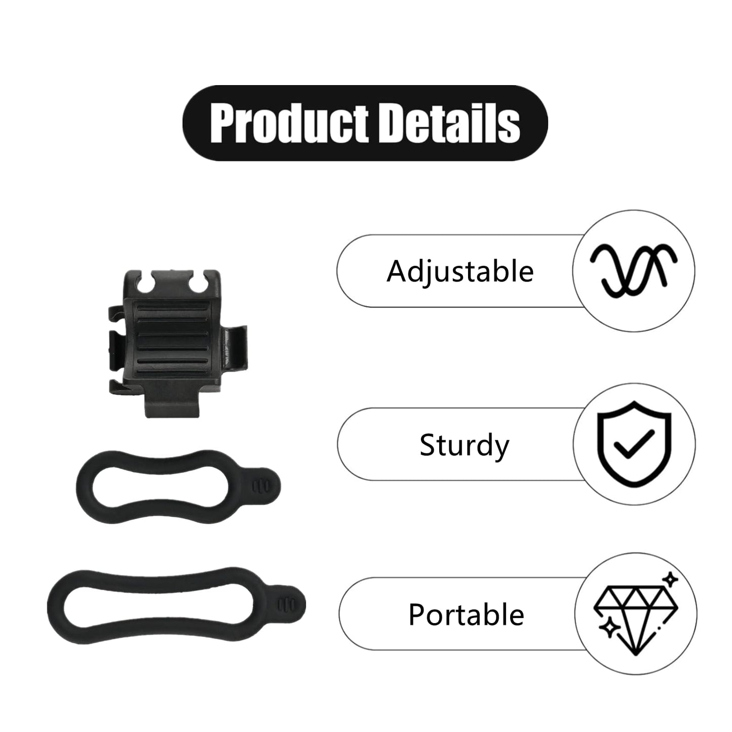 NXPpiULeh 2 Set Universal Bike Light Mount Adjustable Bike Flashlight Mount Bicycle Light Bracket for Bicycle Accessories