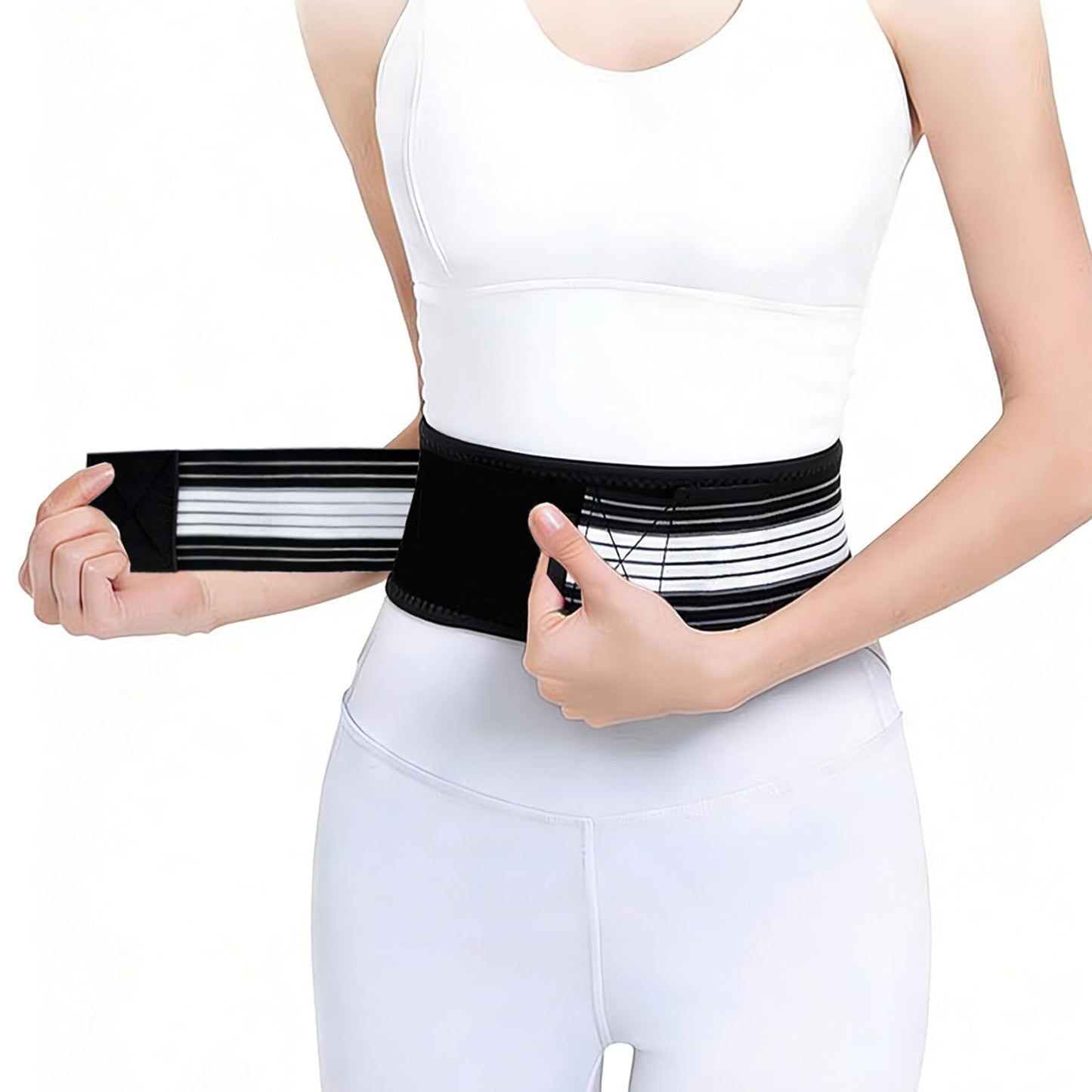 Lightweight Lower Back Brace for Women Men: Narrow Lumbar Support for Pain Relief/Adjutable Dual Compression Belt Alleviates Pain in Lower Back, Leg, Pelvis, Hip&Spine Sciatica/Good for Work Excercise