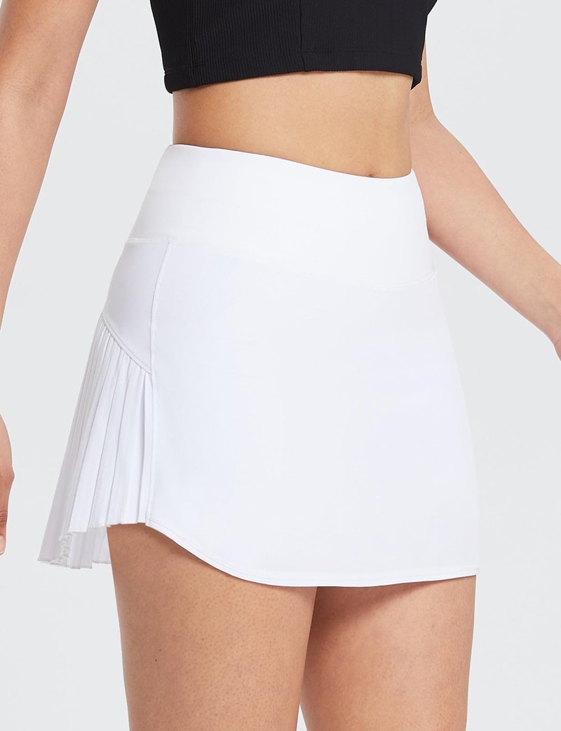 baleaf Women's Pleated Tennis Skirts High Waisted Lightweight Athletic Golf Skorts Skirts with Shorts Pockets Cardamom Purple L