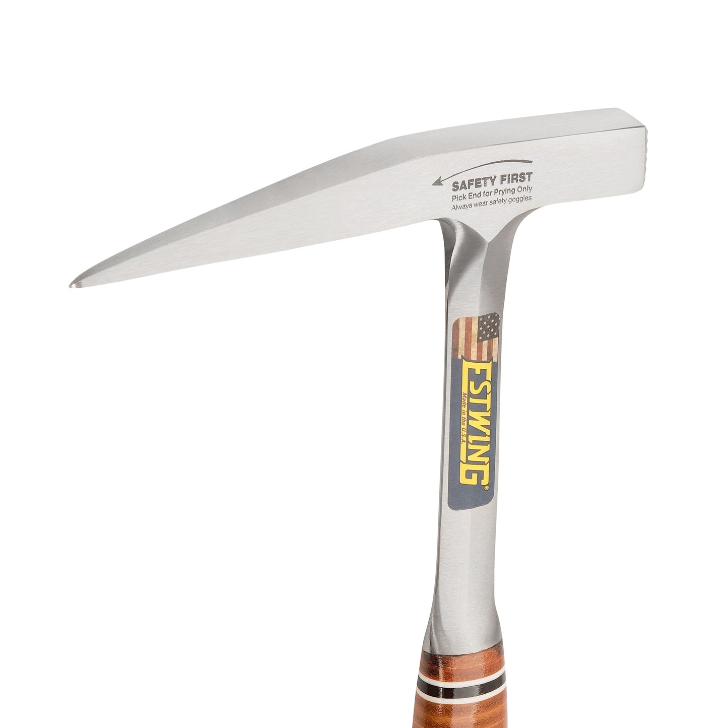 ESTWING Rock Pick - 13 oz USA Made Geology Hammer with Smooth Face & Genuine Leather Grip - E13P