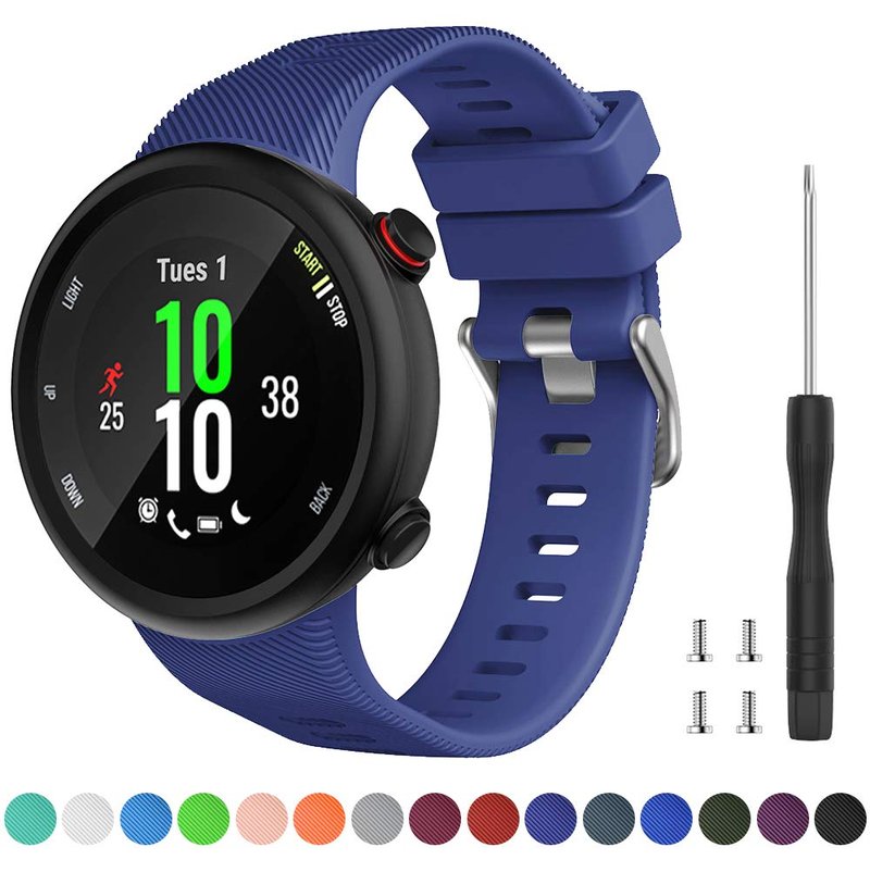 Watbro Compatible with Garmin Forerunner 45 band, Soft Silicone Sport Replacement Watch Band, Fitness Strap Bracelet Wristband for Garmin Forerunner 45 Smartwatch