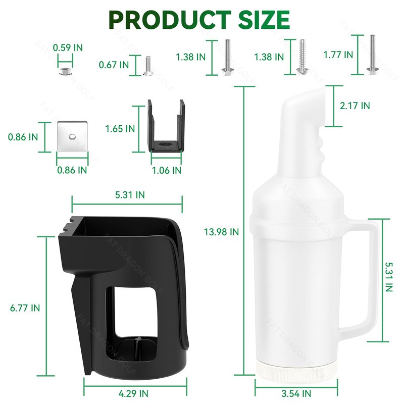 Panglong Club Car Precedent Single Sand Bottle with Handle, Multiple Mounting Locations/Installation Options, 35oz Divot Filler Sand Bottle,Suitable for Club Car Precedent Golf Cart