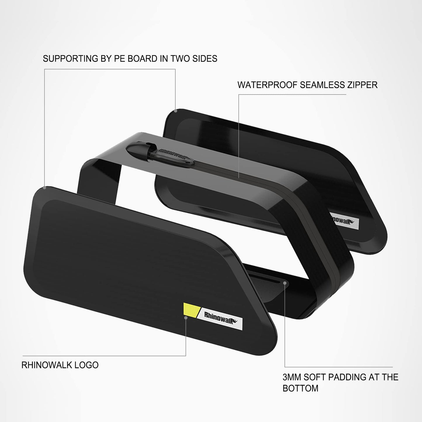 Rhinowalk Bike Top Tube Bag Bicycle Frame Bag 1.5L Waterproof Lightweight Mountain Road Bike Bag Cycling Accessories (Black-2)