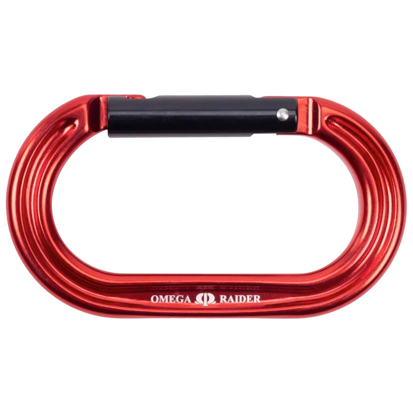 Omega Pacific Raider Aluminum Keylock Straight Gate Carabiner - Arborist, Outdoor, Adventurer, and Rescue Gear, Red
