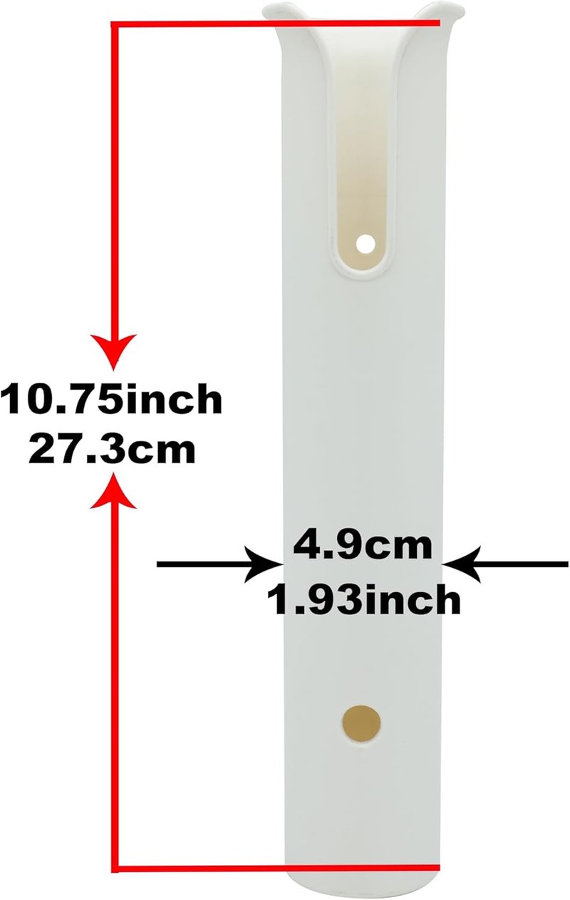 Fishing Rod Holder Rack - Wall Mounted 4-Tube Storage System | White Color