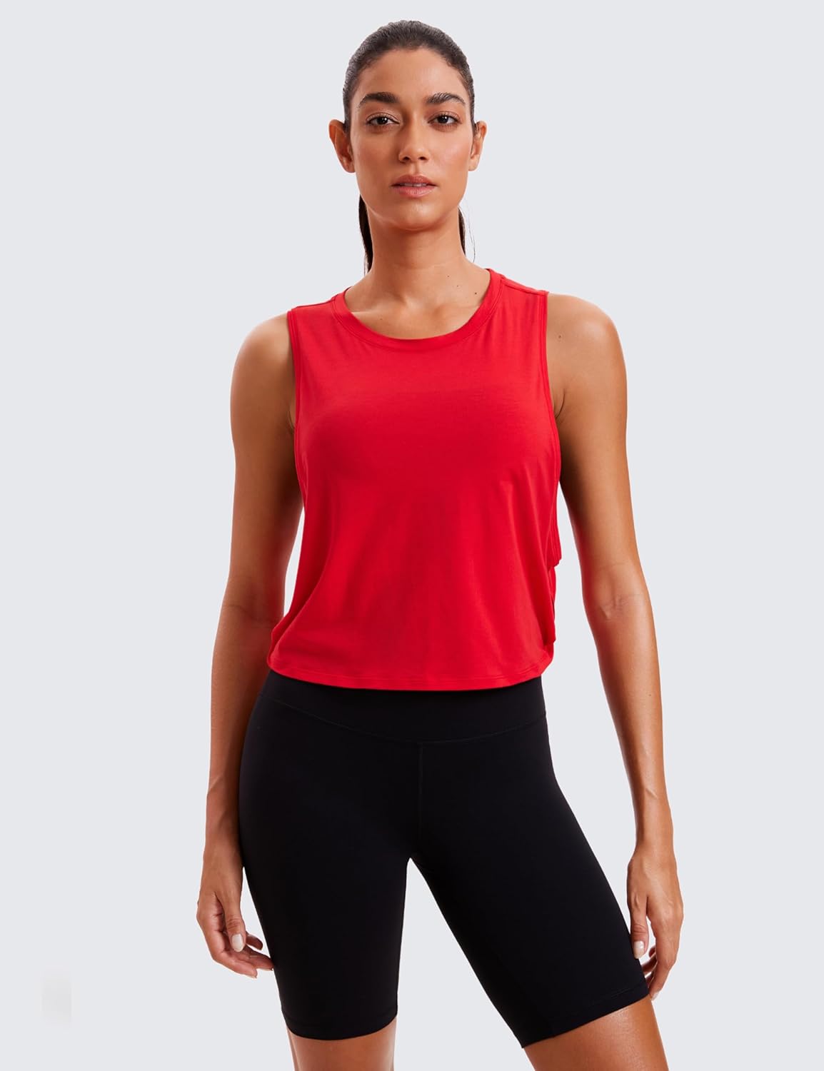 Pima Cotton Large Armhole Tank Tops for Women - Athletic Workout Crop Sleeveless Shirt | Perfect for Yoga & Running