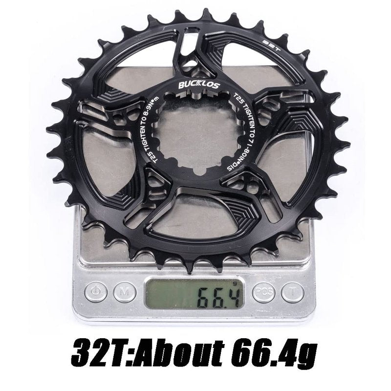 BUCKLOS Mountain Bike Chainring 32T 34T 36T 38T Single Speed 3-Bolt 7075 CNC Aluminium MTB Narrow Wide Ultralight Chainring for SRAM GX NX SX X3 X4 X7 X01 XX1