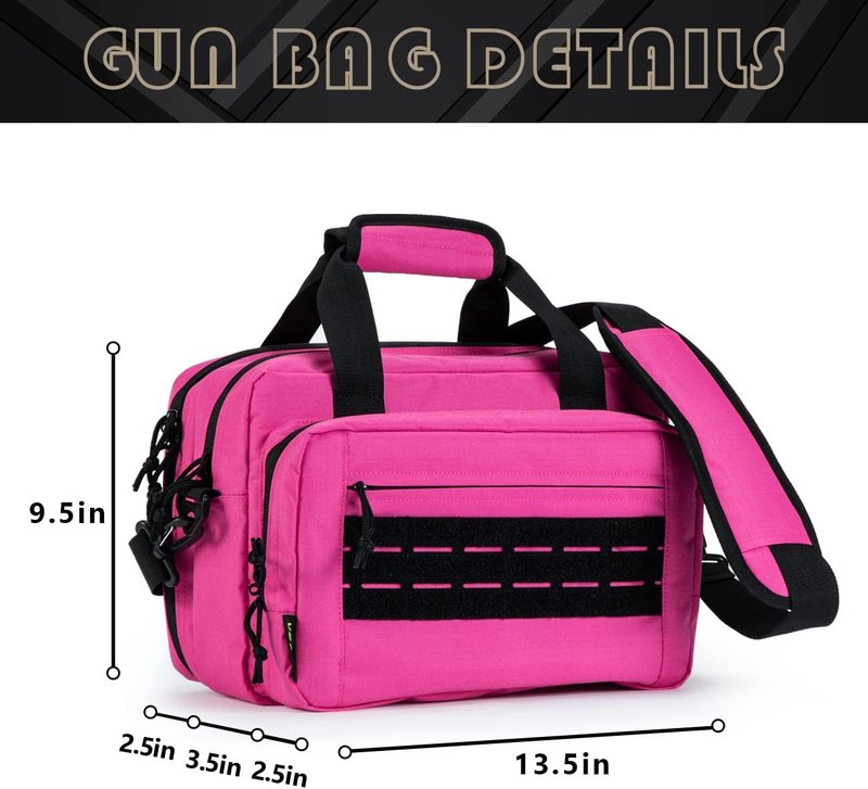 Pistol Range Bag - Soft Carrying Case for Handguns & Ammo | Holds 2 Pistols