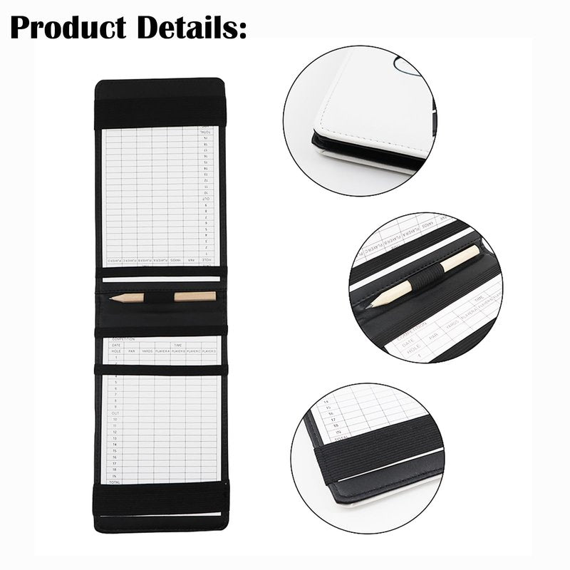 Gbourly Golf Scorecard Yardage Book Holder Cover PU Leather Funny Animals Golf Accessories Including a Pencil and Two Scorecards (Lucky Cat)