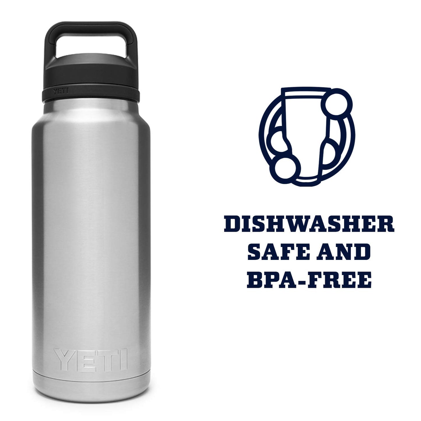 YETI Rambler 36 oz Bottle, Vacuum Insulated, Stainless Steel with Chug Cap, Stainless