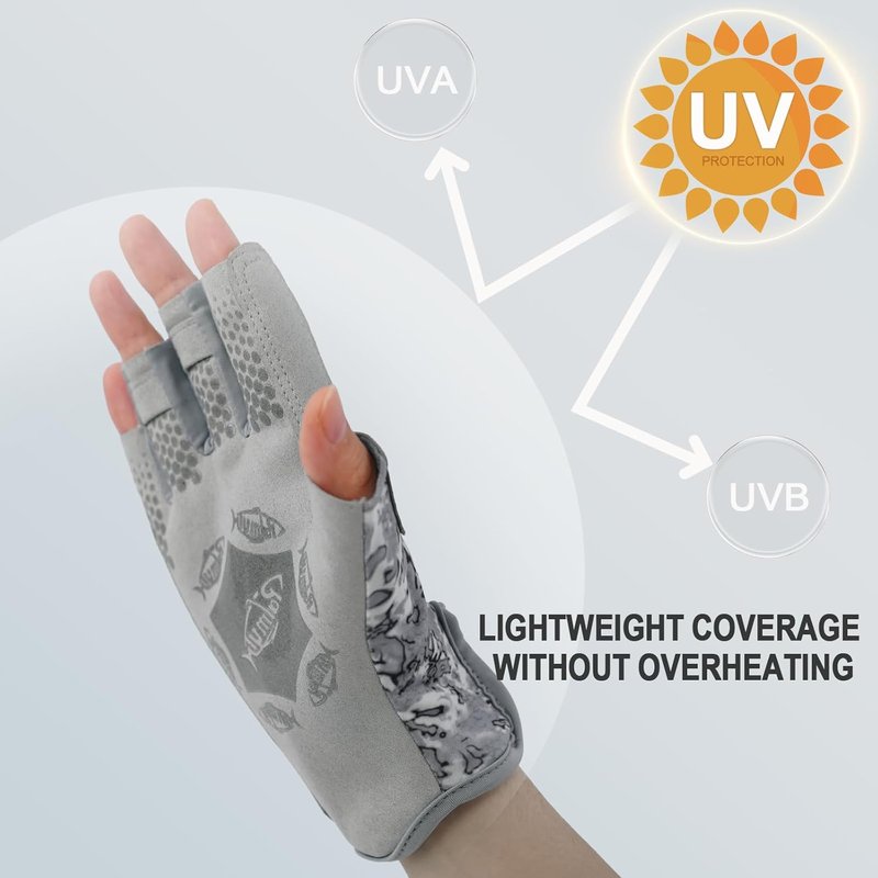 Palmyth Fingerless Sun Fishing Gloves - UPF 50+ UV Protection for Kayaking, Paddling & Canoeing