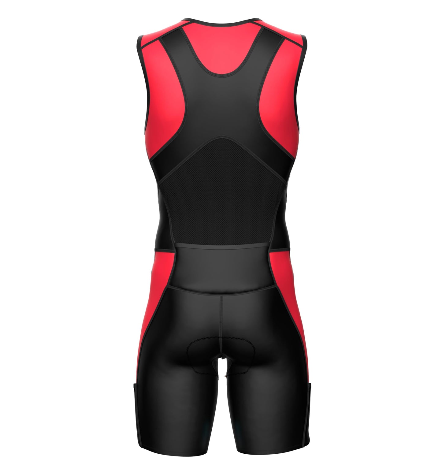 Sparx X Triathlon Suit Men Racing Tri Cycling Skin Suit Bike Swim Run (Shocking Red, XL)