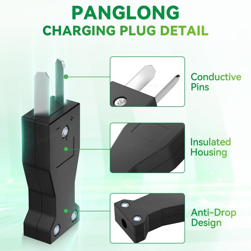 Panglong Golf Carts Crow Foot 2 Prong Charger Plug, 36V Golf Cart Club Car Charger Plug Replacement, Suitable for Yamaha and Club Car (36 Volt)