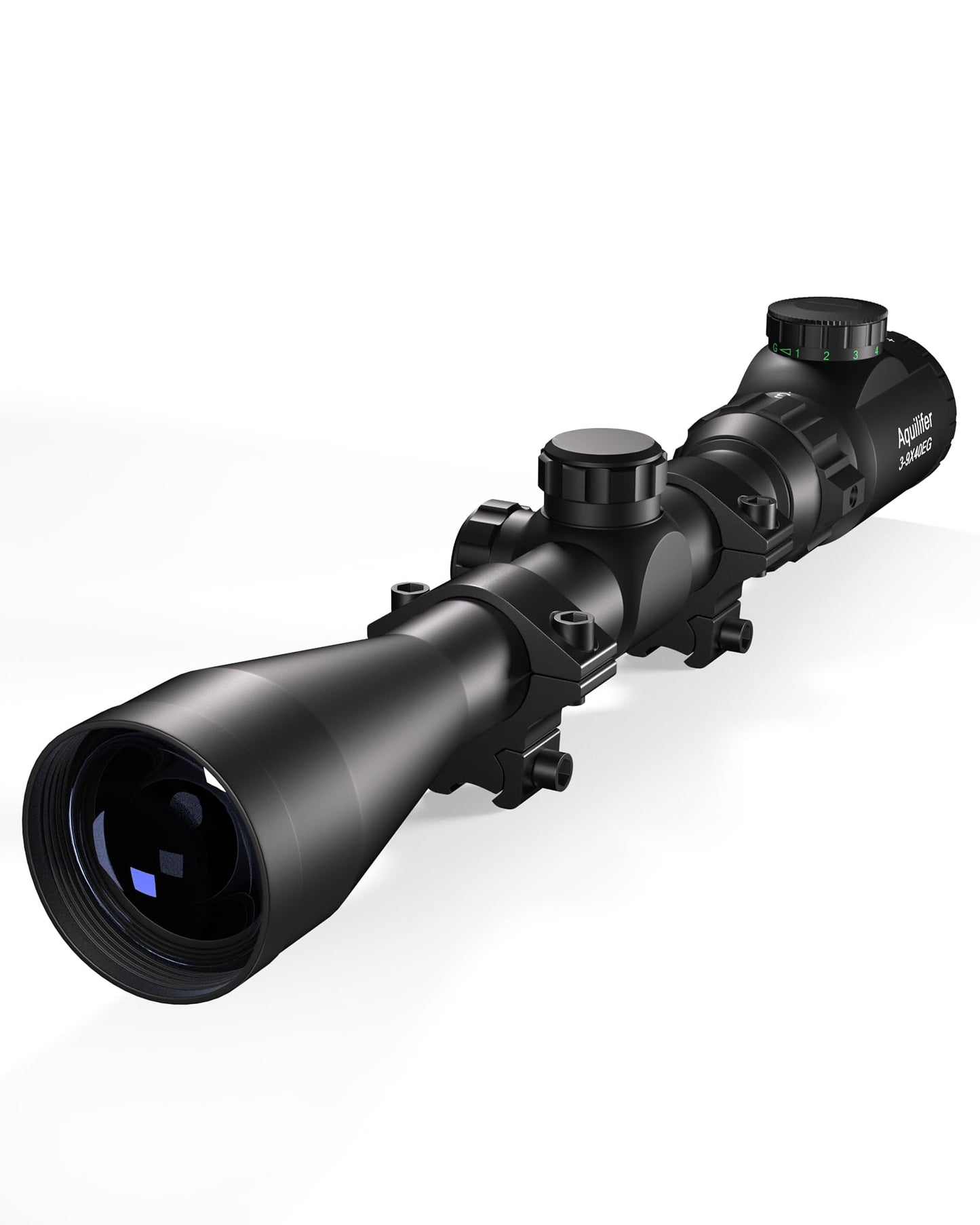 HT 3x9-40 Pellet Gun Scope, Hunting Rifle Scope with Dovetail Rings, Red/Green Illuminated Reticle, 1-Inch Tube, Second Focal Plane Rifle Optics