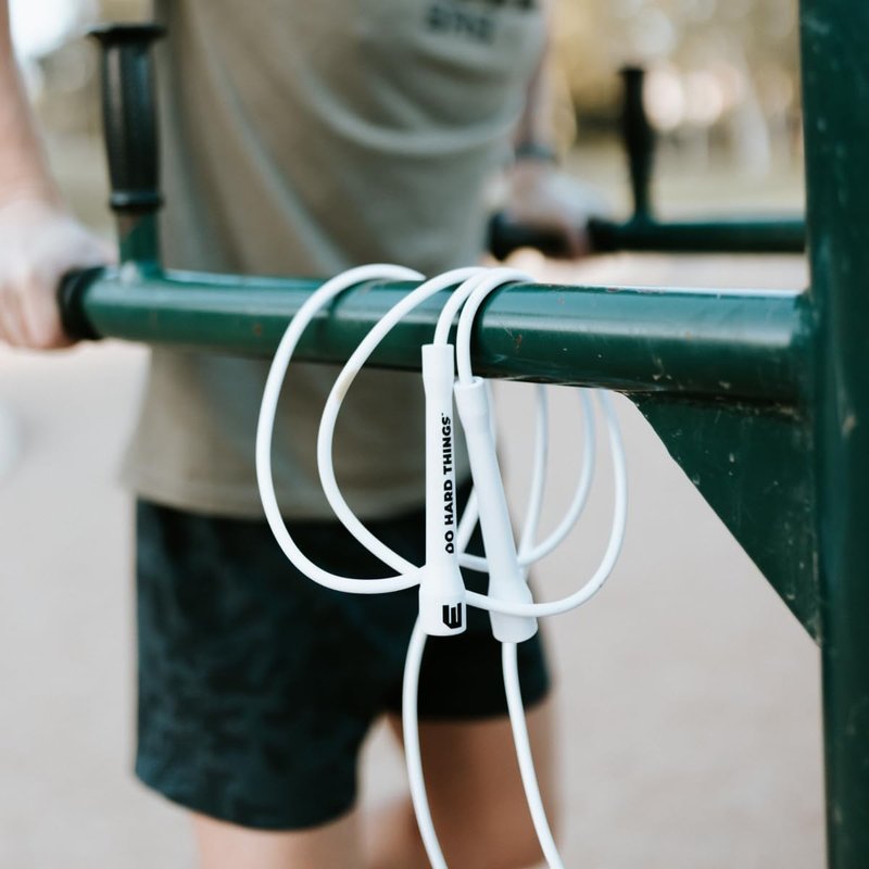 Elite Jumps 6mm PVC Jump Rope - Adjustable Fitness Rope with Unbreakable Handles | Large Non-Slip Workout Mat