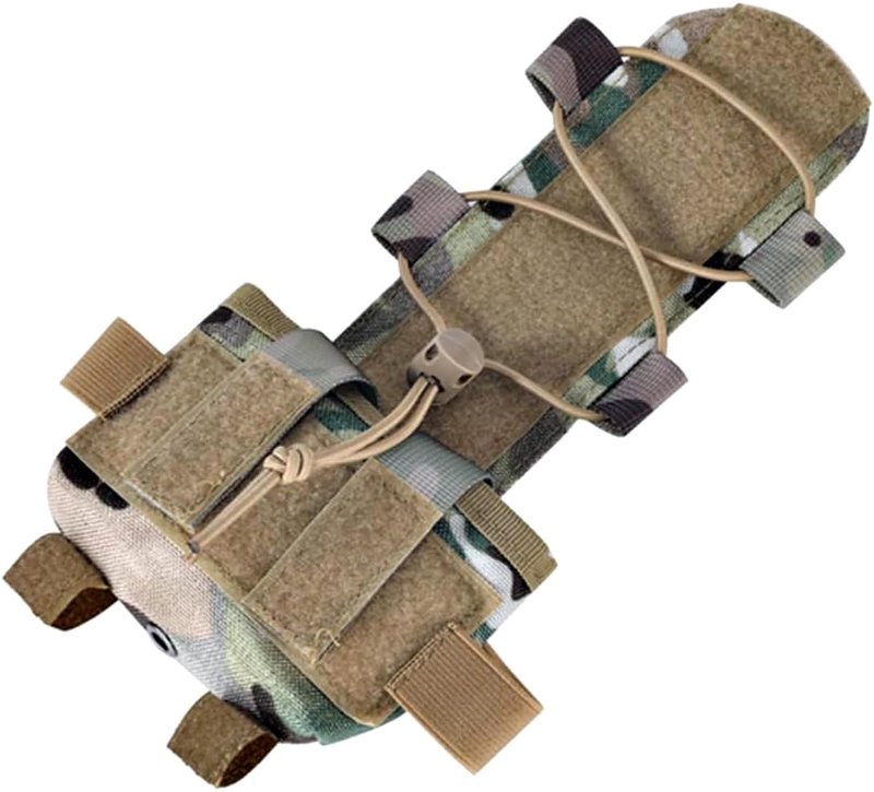 Tactical Helmet Battery Pouch Airsoft Helmet Counterweight Pouch Military Hunting Helmet Accessory (MC/CP Camo)