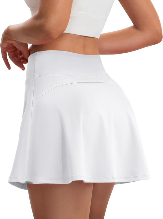 DLOODA Women's Tennis Skorts - High Waisted Athletic Skirt with Pockets | Perfect for Golf & Pickleball