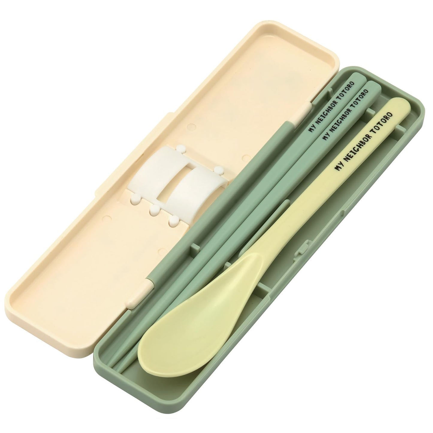Skater Totoro Utensil Set - Includes Reusable Chopsticks, Spoon and Carrying Case - Authentic Japanese Design - Durable, Dishwasher Safe - Marching