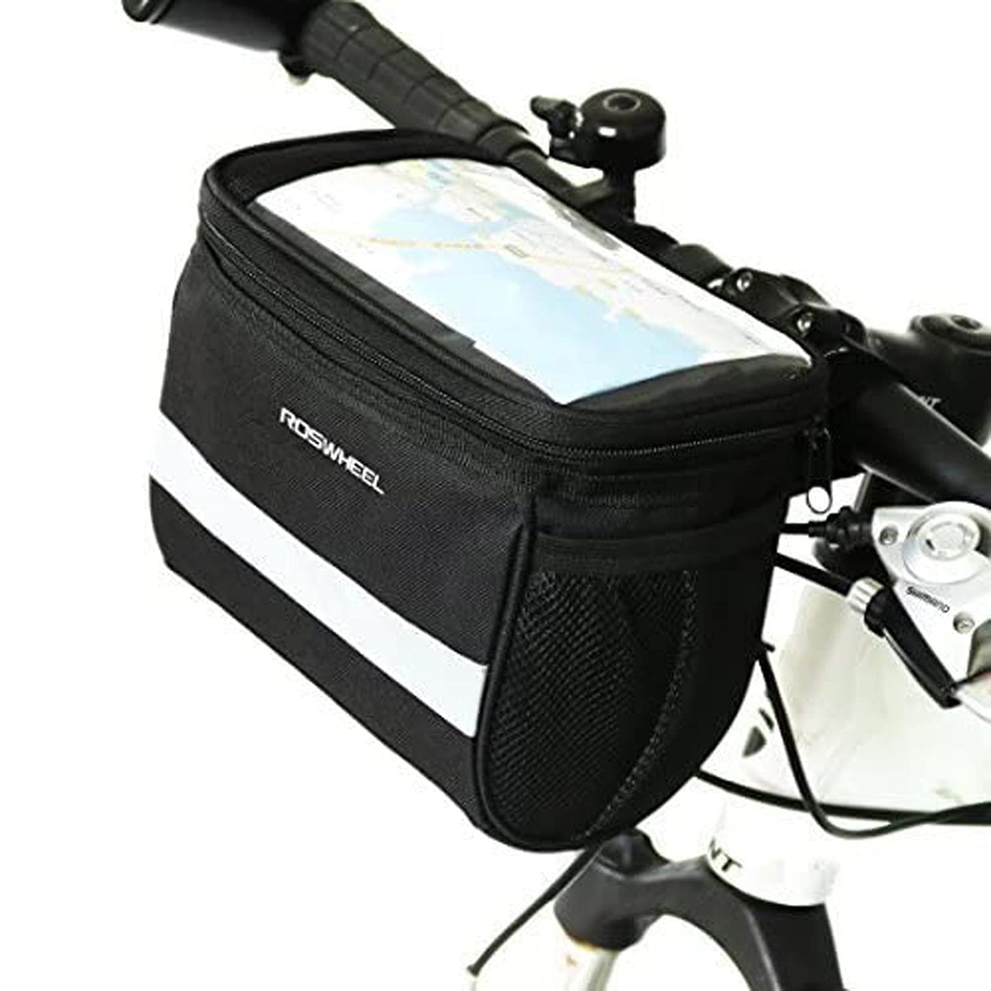 traderplus Bike Handlebar Bag Bicycle Front Basket Scooter Bag Insulated Cooler Storage Pouch Road Mountain Cycling Pack Cycling Accessories with TPU Touch Screen & Reflective Stripe