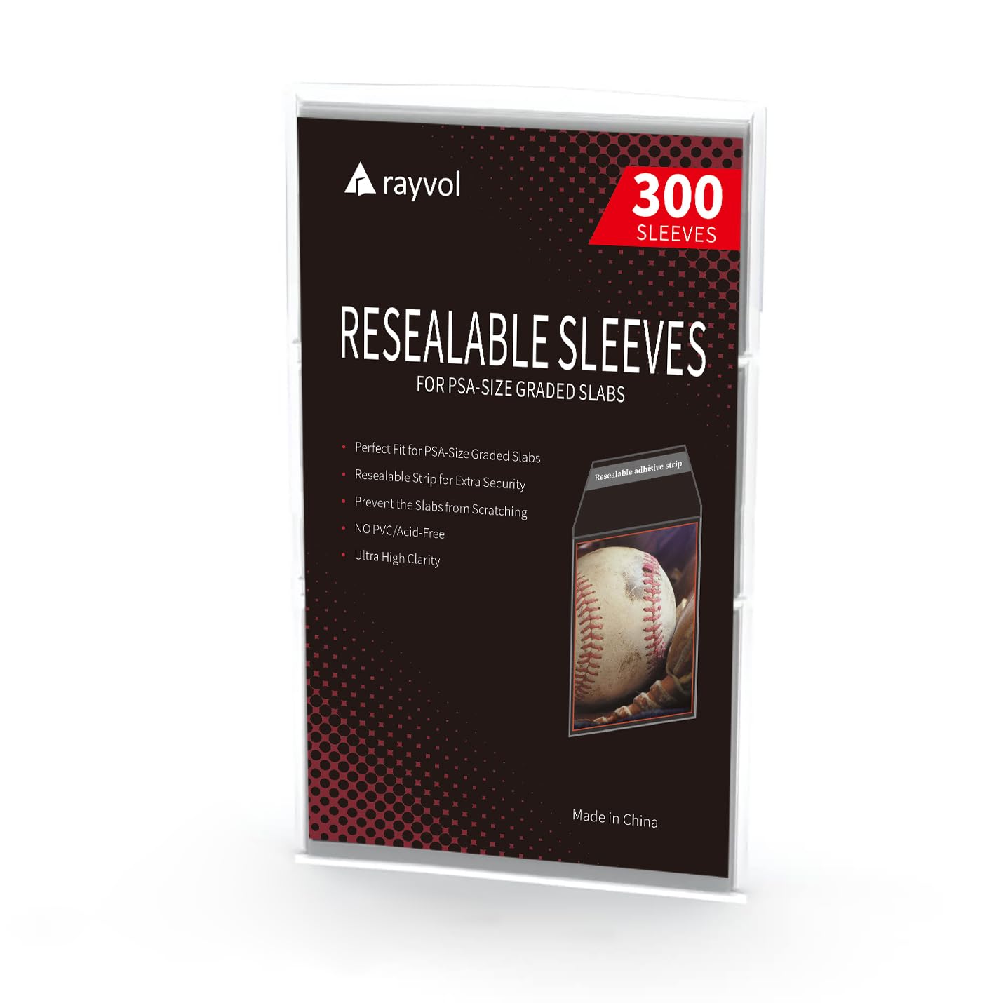Rayvol Graded Card Sleeves for PSA Slabs, Also CSG, CGC, FGS, FCG, 300 PC