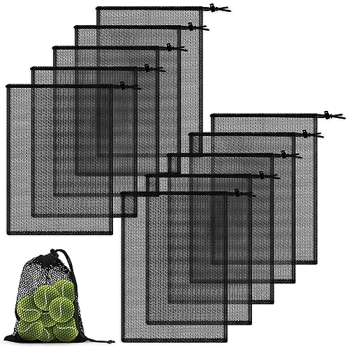 10PCS Nylon Mesh Bags Drawstring for Storage of Small and Medium Sized Items - Multipurpose Mesh Bag With Drawstring - Cord Lock Mesh Drawstring Bags for Carrying Goods While Traveling or Camping