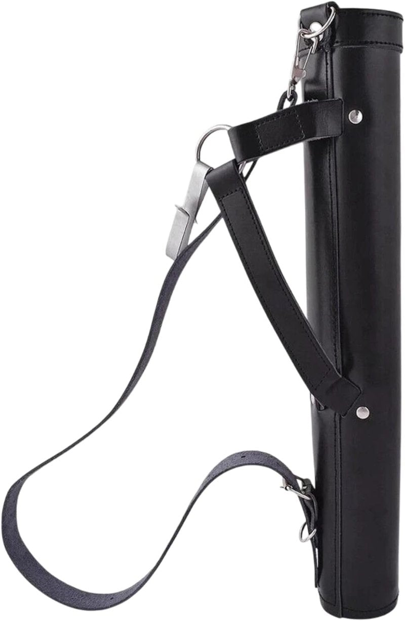 Genuine Cowhide Leather Archery Arrow Quiver - Adjustable Strap for Hunting & Target Practice