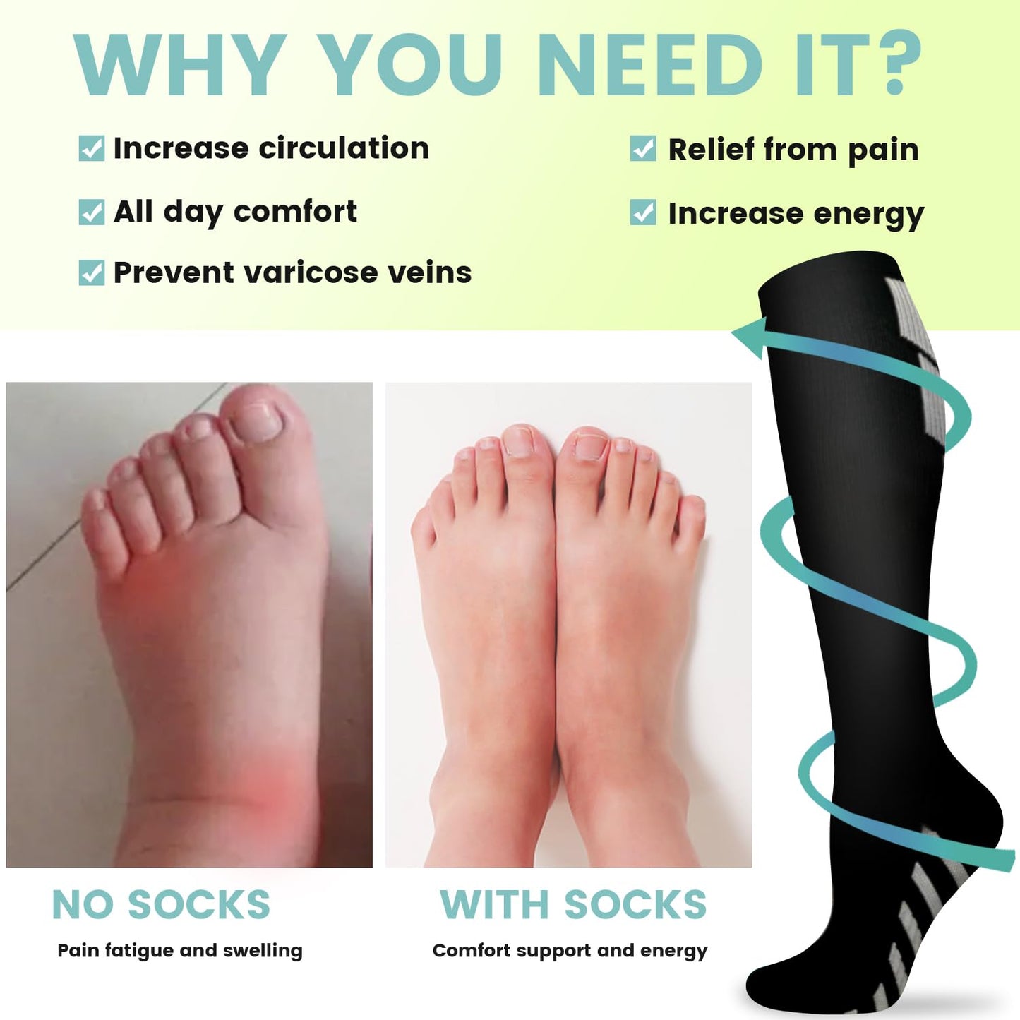 Copper Compression Socks 15-20 mmHg for Men & Women 8 Pairs – Circulation Support for Nurses, Travel, Running, Hiking, Soccer,Gift,Pregnant, Nurses(S/M)