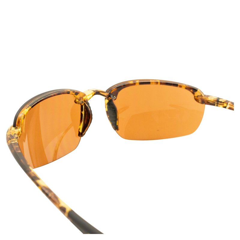 Raze Eyewear Lyte Frameless Sport & Motorcycle Riding Sunglasses Tortoise Frame w/Amber Lenses (Tortoise Gloss With Black Accents and Smoke Lens)