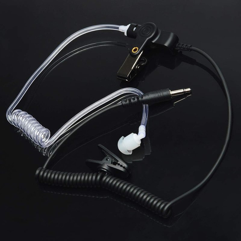 HYS Surveillance Earpiece - 3.5mm Clear Acoustic Coil Tube Headset for Two-Way Radios | Comfortable Fit