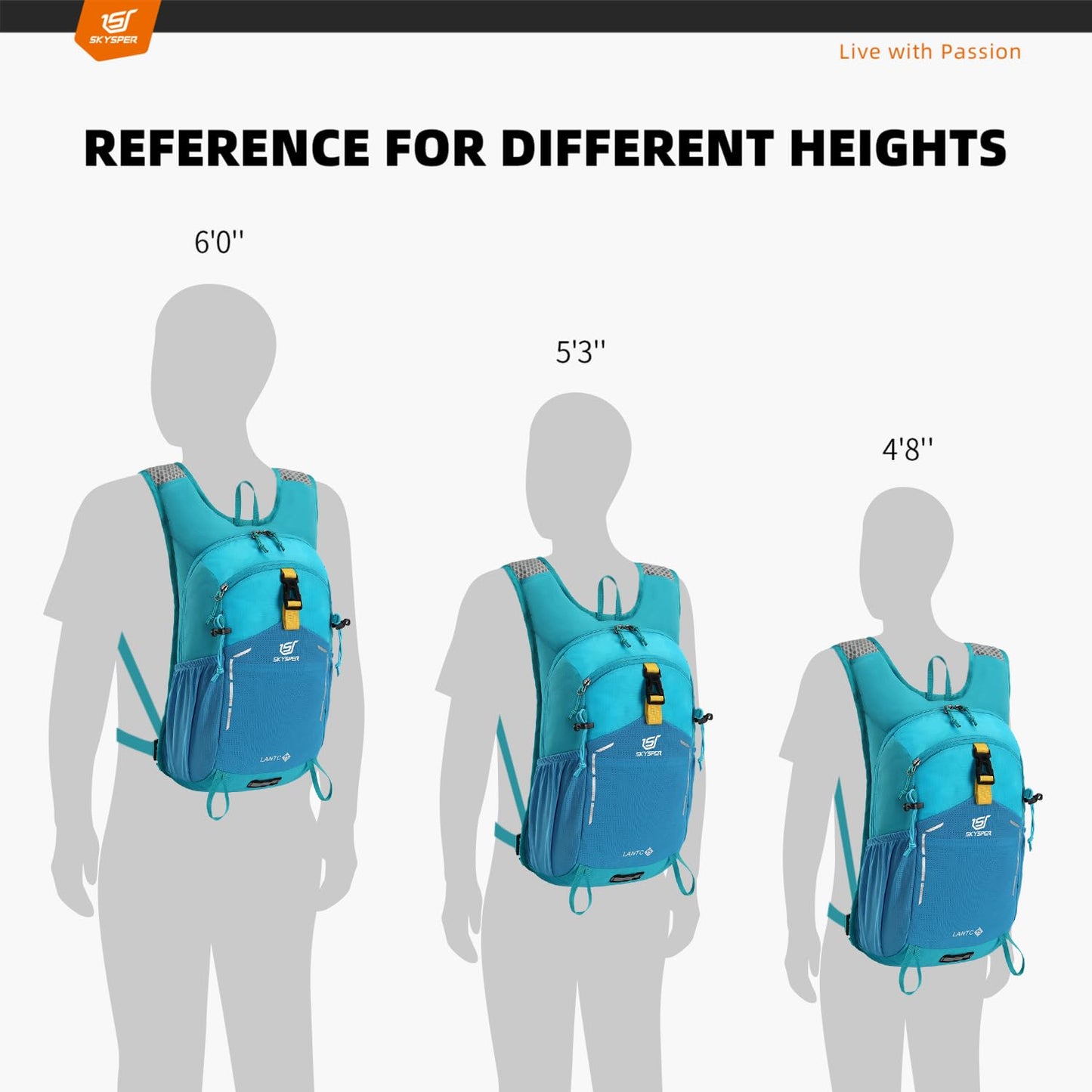 SKYSPER Small Hiking Backpack - 15L Travel Daypack Lightweight Bag Water Resistant Hiking Backpacks for Women Men(Blue)