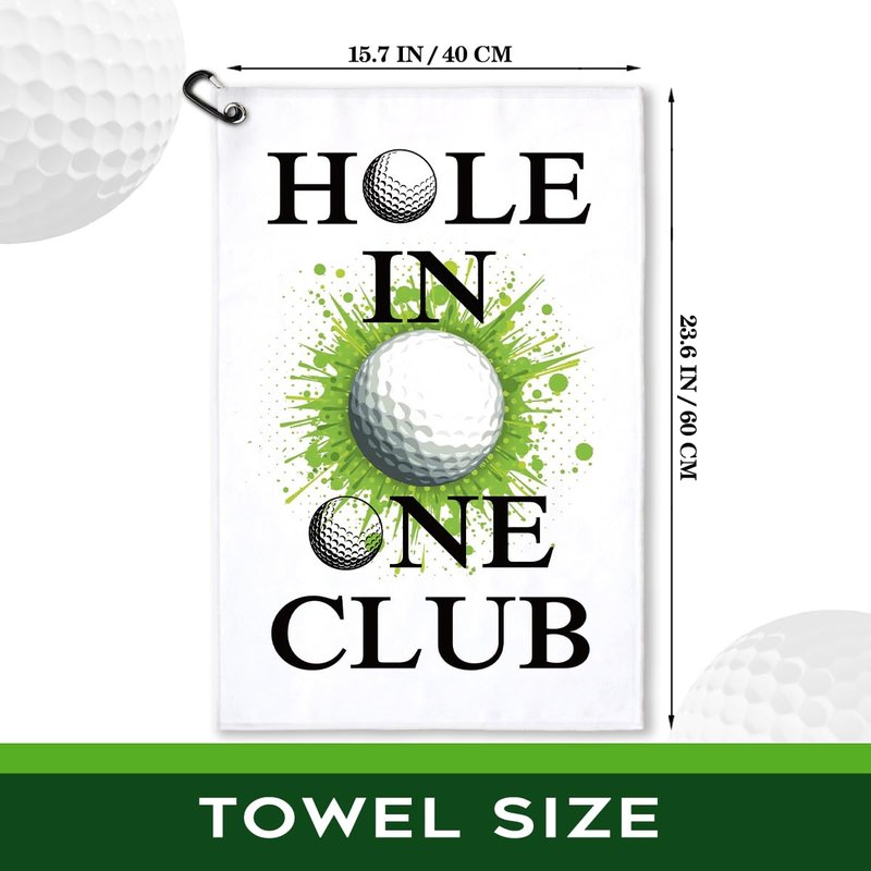 rofiowa Hole in One Club Polyester and Cotton Blend Printed Golf Towel, Funny Golf Accessories for Men Women, Golf Gift for Golf Fan Dad Mom, Golf Lover Father's Day Birthday Gift