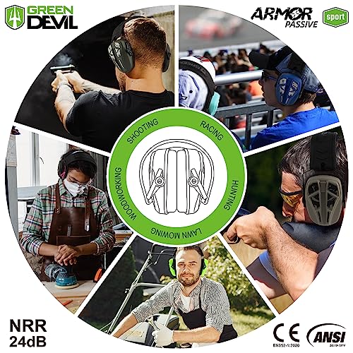 GREEN DEVIL Noise Reduction Hearing Protection Ear muffs Passive Safety Earmuffs Slim Headphones For Shooting Gun Range