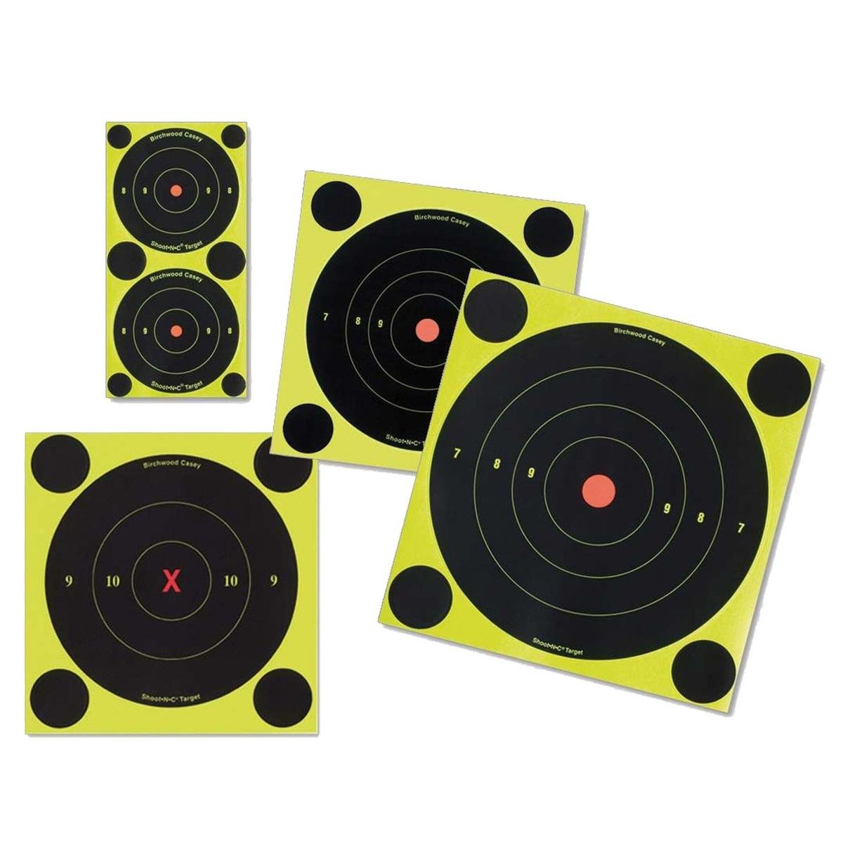 Birchwood Casey SHOOT-N-C 6-Inch Round Target (60 Sheet Pack) & Shoot-N-C 3 Inch Round 240 Targets 600 Pasters