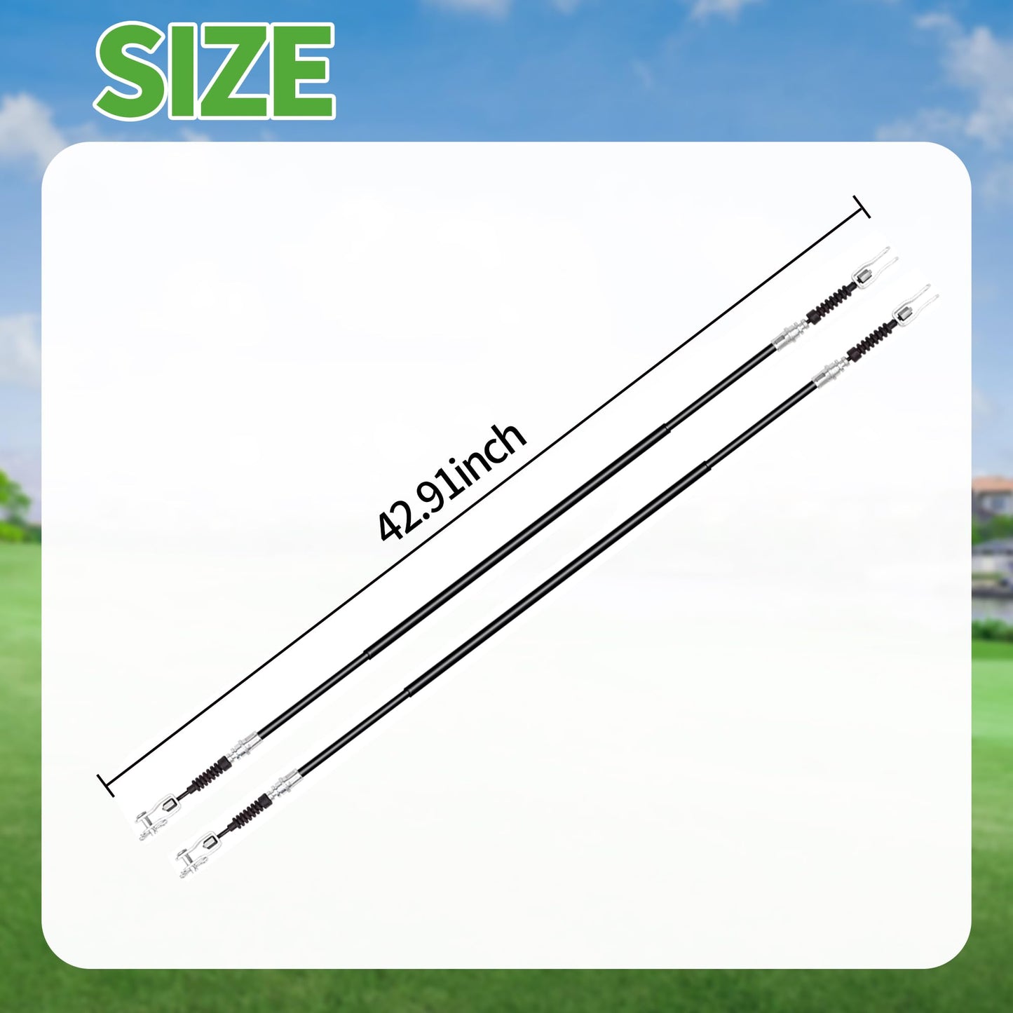 10L0L Golf Cart Brake Cables Set, 42" Long, Driver & Passenger Side, Compatible with Club Car DS 1981-1999 Gas & Electric, Replace OEM 1011125 1011403 1016761-01 101676101