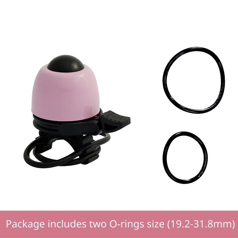 N+1 Macaron Brass Bike Bell - Classic Bicycle Bell with Double Sound Ringer for Kid Bikes, Road Bikes, Mountain Bikes, Fits 19.2-31.8mm Handlebars (Light Pink)