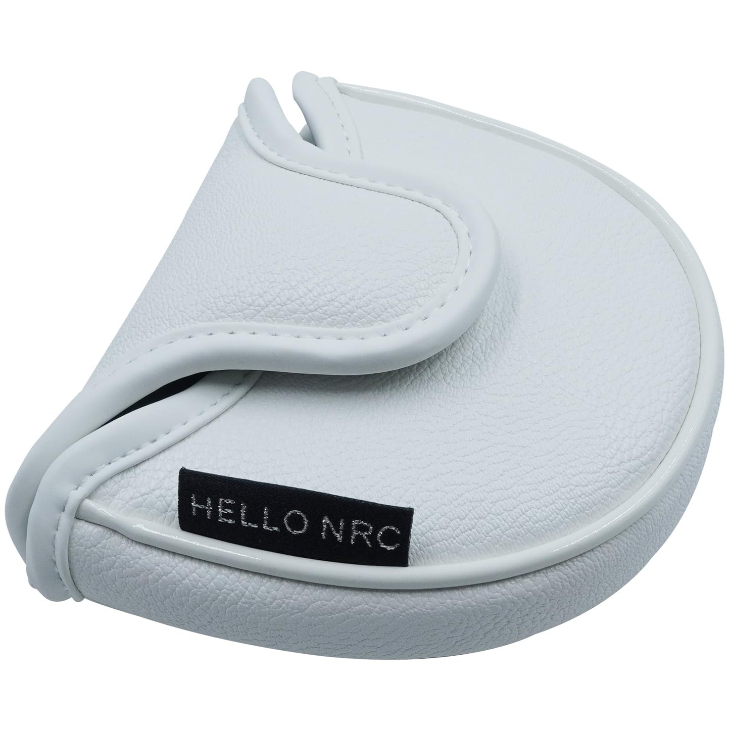 Gbourly Golf Club White Star Mallet Putter Cover PU Leather Headcover with Magnetic Closure