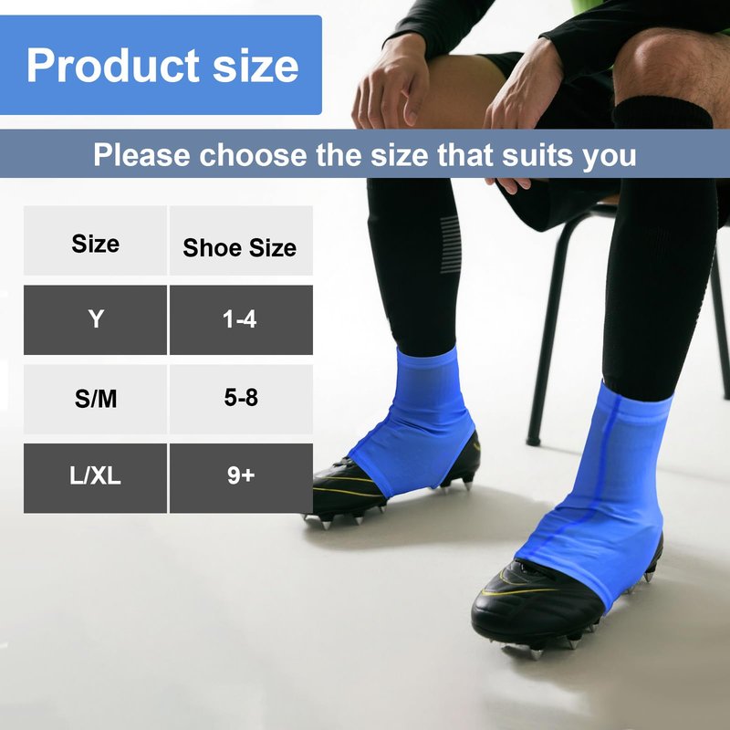 Spats Football Cleat Covers - Keeps Dirt/Turf Debri Out - Cleat Sleeves for Soccer, Lacrosse - Youth & Adult (Black, Medium)