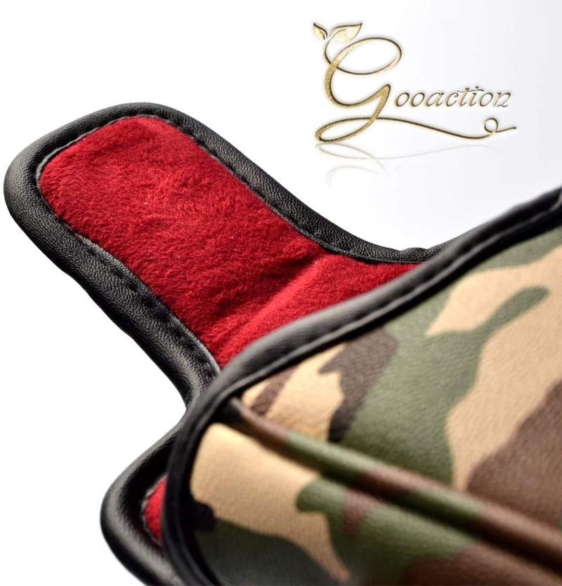 GOOACTION Camo Square Golf Club Heel Shafted Mallet Putter Cover Magnetic Closure Design Camouflage Green Creative Pattern Leather Putters Headcover