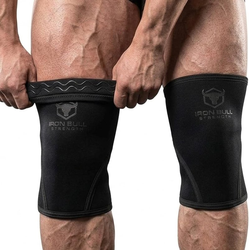 Iron Bull Strength Knee Sleeves 7mm (1 Pair) - Compression Brace & Knee Sleeve For Weightlifting, Powerlifting & Cross Training - Knee Support for Squats - Men & Women (Large)