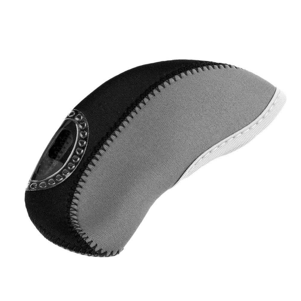 Dilwe Neoprene Iron Cover, 10 Pcs Putter Protector with Zipper Long Neck Design, See Through Window Covers (Gray + Black)