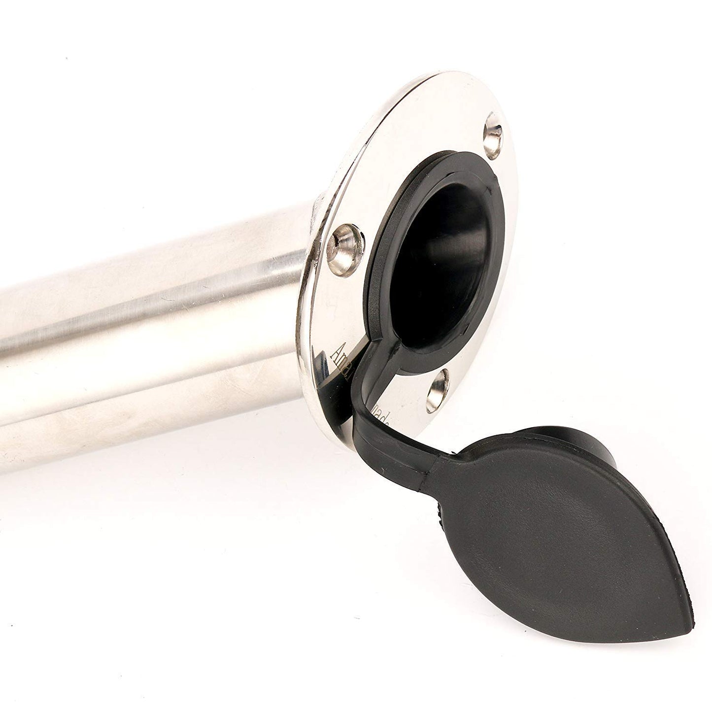 Amarine-made 30 Degree Stainless Steel Heavy Duty Flush Mount Sunshine Resistant Rod Holder Black PVC Cap Liner (2pcs)
