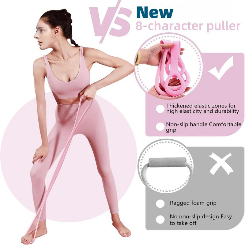 2 PCS Resistance Bands, Figure 8 Resistance Bands with Handles,35 Pounds Elastic Fitness Rope for Yoga Pulling Rope, Open Shoulder Elastic for Working Out, Arm, Chest Expander Strap