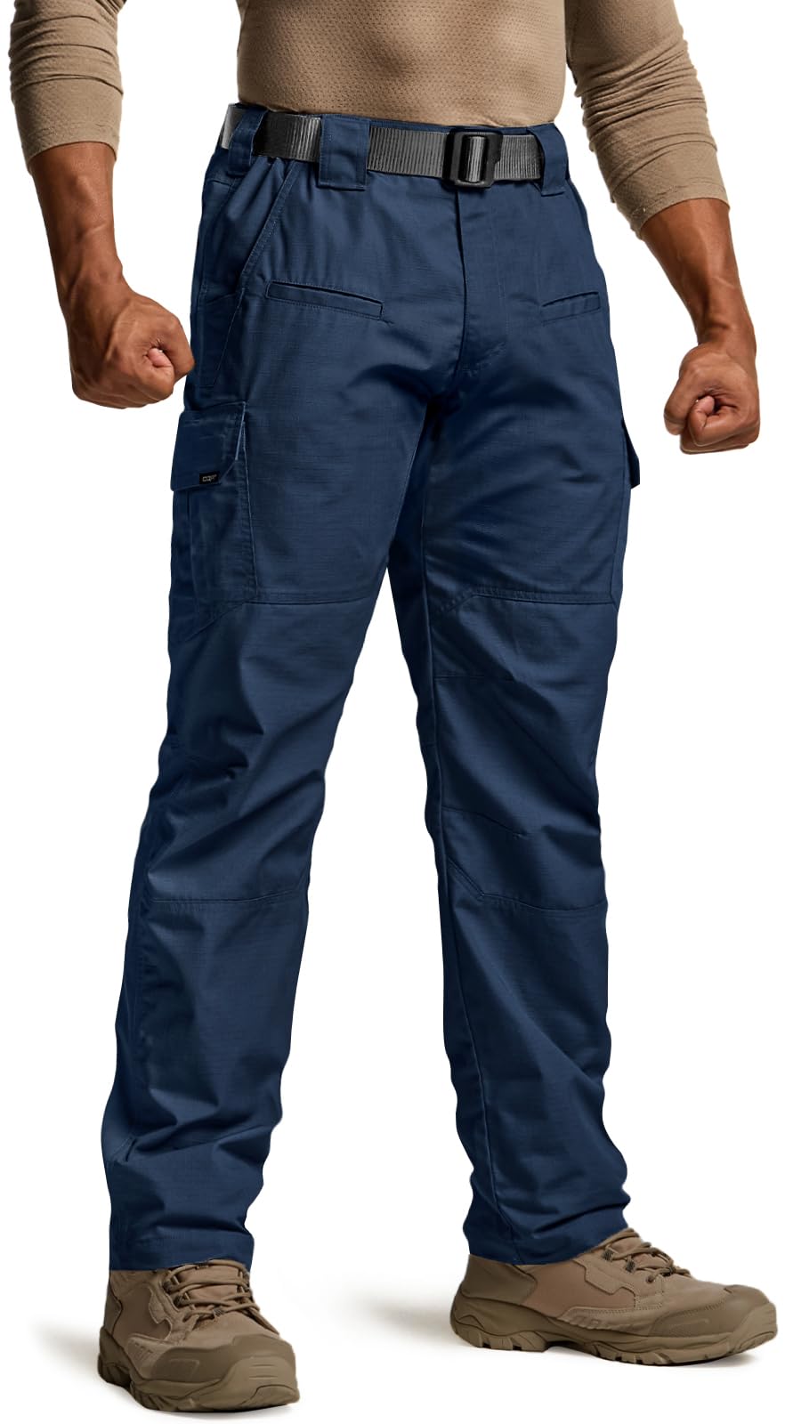 CQR Men's Tactical Pants, Water Resistant Ripstop Cargo Pants, Lightweight EDC Work Hiking Pants, Outdoor Apparel, Raider Midnight Blue, 32W x 32L