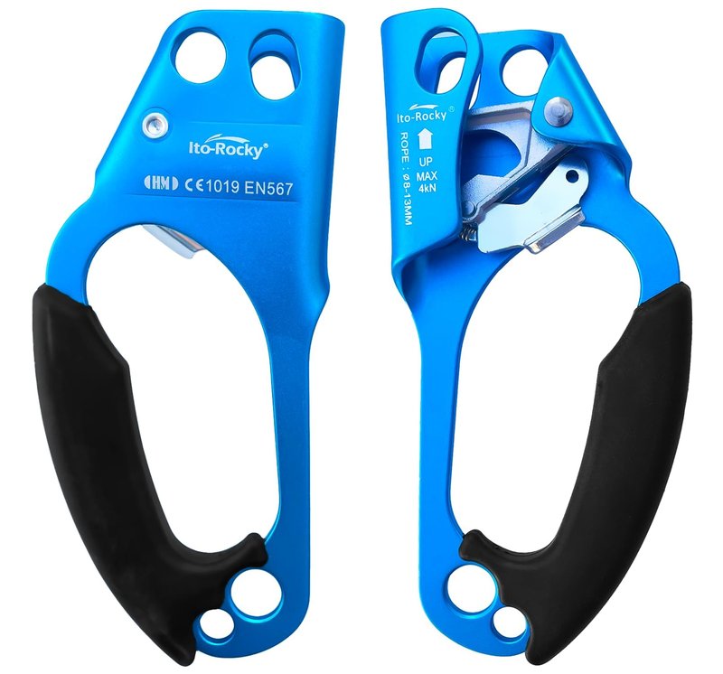 Ito Rocky Right Hand Ascender Arborist Climbing Equipment Gear Rock Rappelling Equipment for Tree Rope Clamp Climber for 8-13MM Rope