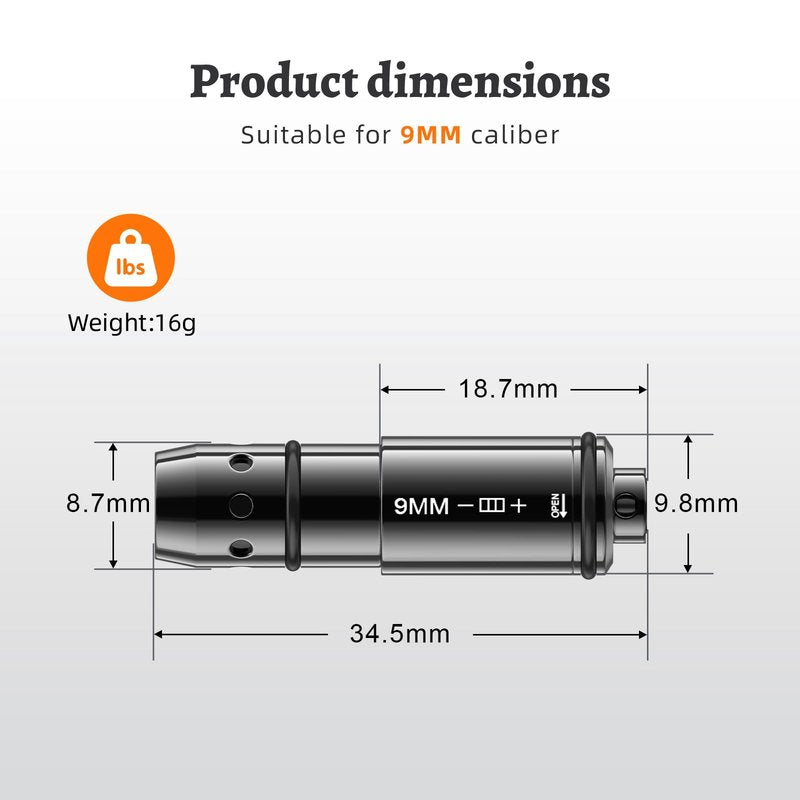 ROTSGNEE 9mm Laser Training Cartridge Dry Fire Training System for Dry Fire Practice and Shooting Training with 3 Set Batteries and Replaceable Back Cover