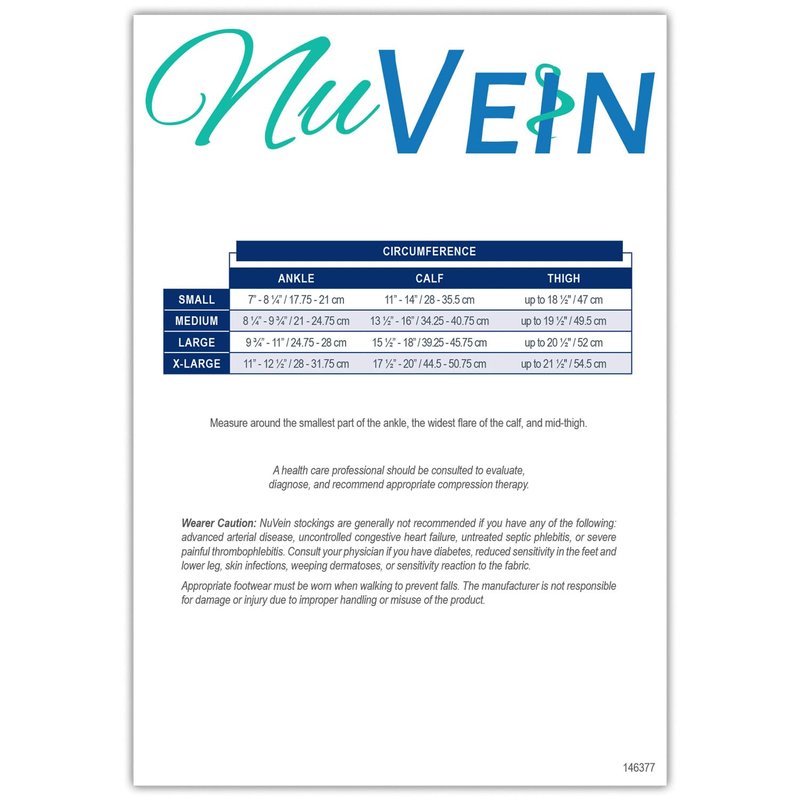 NuVein Sheer Compression Stockings for Women, 15-20 mmHg Support, Medium Denier, Thigh High, Closed Toe, Beige, Medium