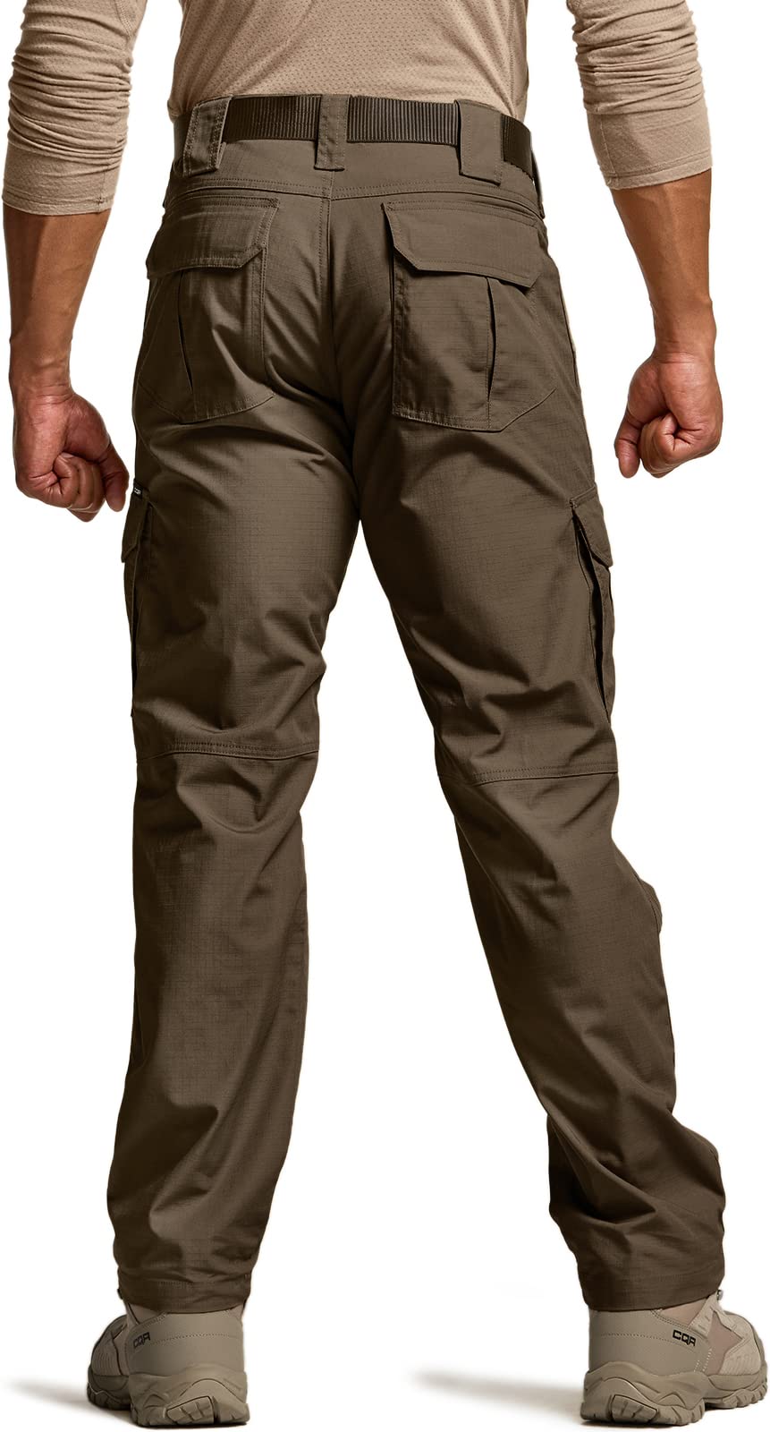 CQR Men's Tactical Pants, Water Resistant Ripstop Cargo Pants, Lightweight EDC Work Hiking Pants, Outdoor Apparel, Duratex Mag Pocket Tundra, 36W x 32L