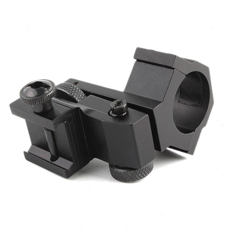 HIGOO Windage Elevation Adjustable Low Profile Scope Flashlight Laser Ring Mount, 1 Inch Barrel Clamp Adapter with 20mm Mount for Rifle Scope Torch Optics