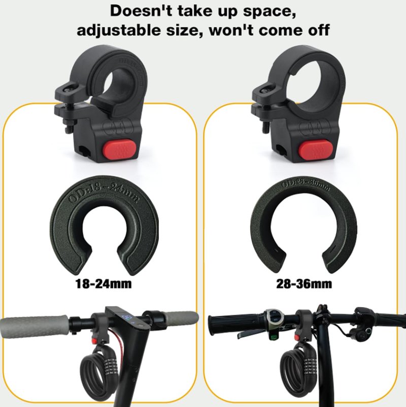 E Scooter Lock，Bike Lock 12mm Thick Bike Lock Cable High Security 5 Digit Resettable Combination Lock 4 Feet Bicycle Lock for Xiaomi M365/Pro2/Max/Ninebot/F Essential Scooter/Bicycle/Motor